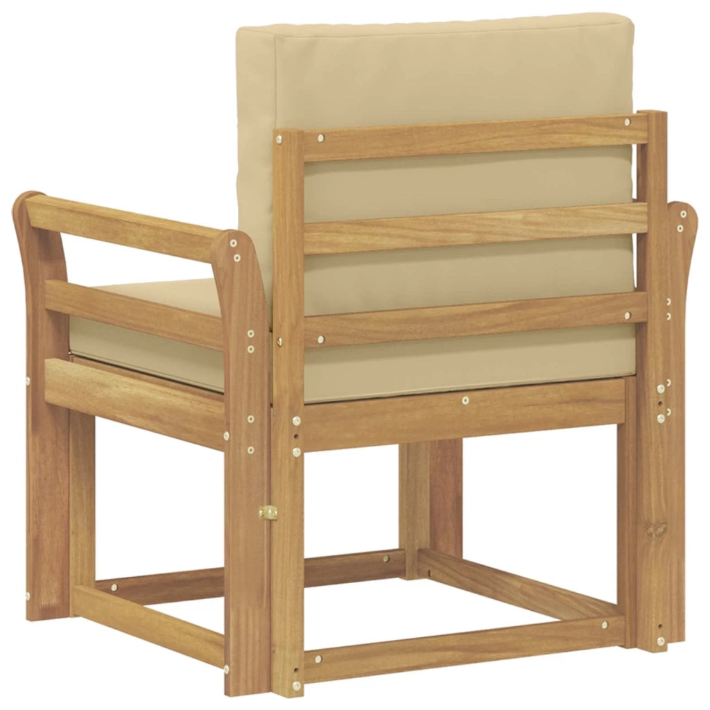 2 Pezzo Set di divani da esterno Poliestere Bianco e Beige