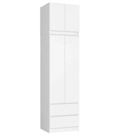 Armadio AKORD S60 con sopralzo Bianca 60 cm 2 ante 2 cassetti 60x51x234 cm