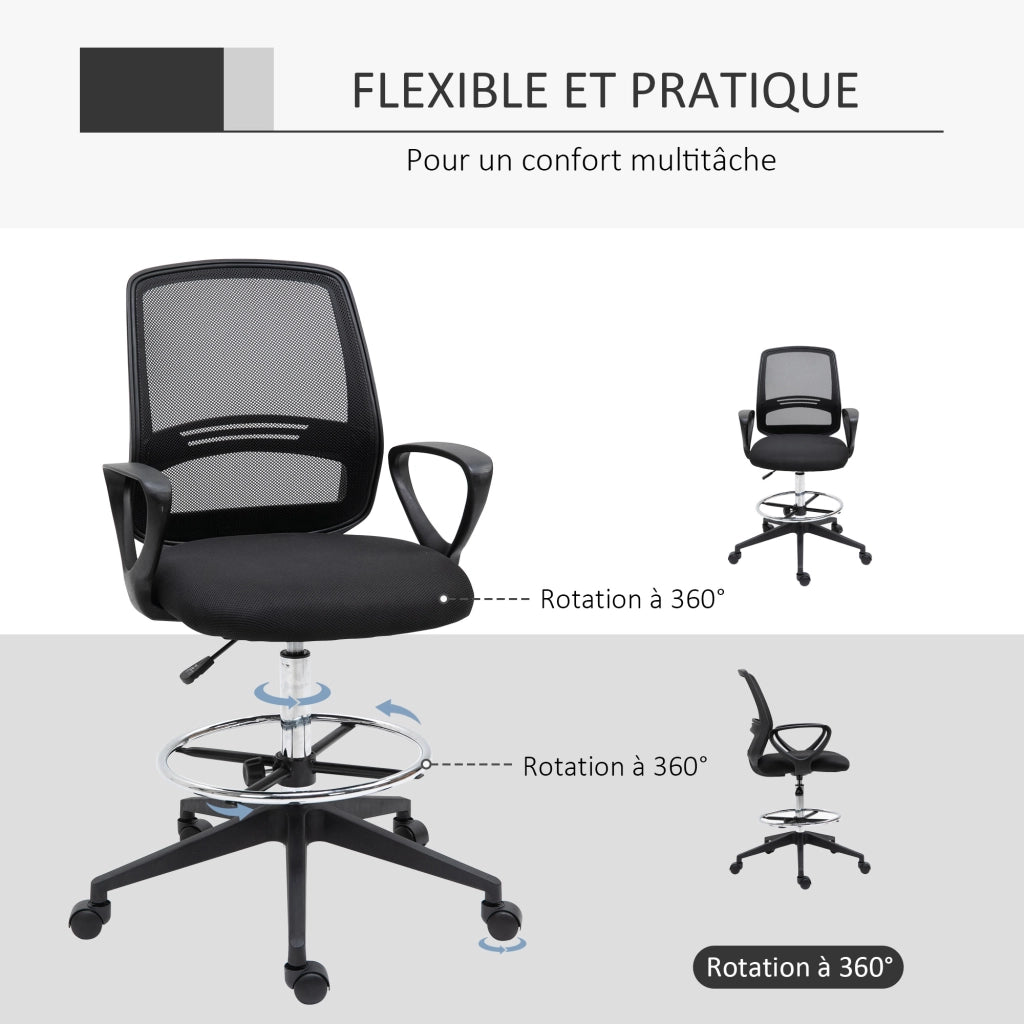 Sedia da ufficio regolabile in altezza con schienale in rete ¨C zephmum ¨C nero
