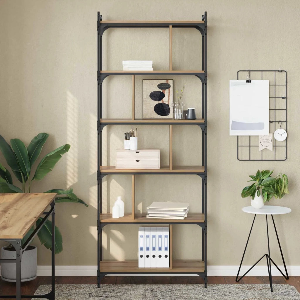 Libreria rovere artigianale 76 x 32 x 192 cm Legno multistrato