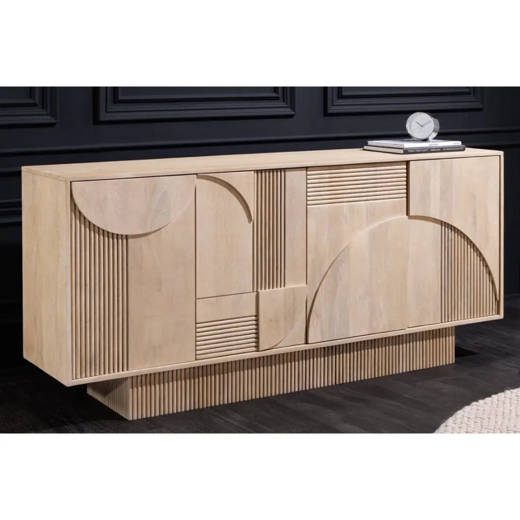 Buffet ORINO 170 cm – Legno massiccio di mango sbiancato – Stile Art Déco