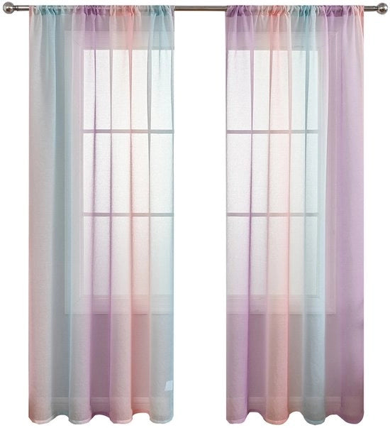Gordini trasparenti a due pezzi in colori rosa, viola e verde (140 x 260 cm)