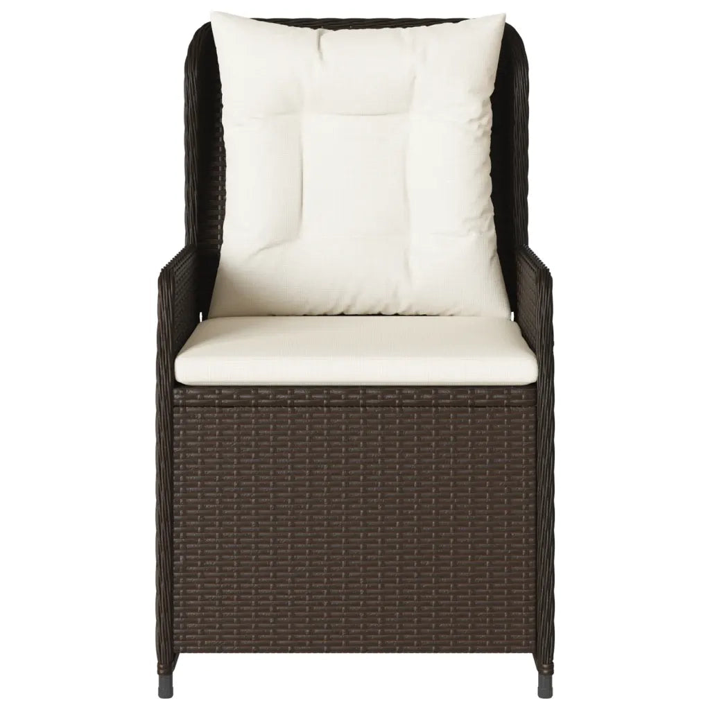 Sedie da Giardino Reclinabili 2 pz | Sedie da Esterno Marrone Polyrattan