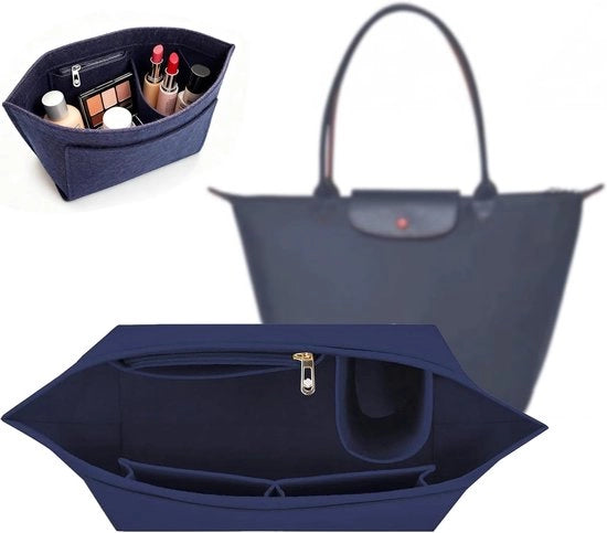 Organizzatore di Borsa Multifunzionale con Molti Pochetti, Velluto, Pieghevole e Ideale per Borse da Donna