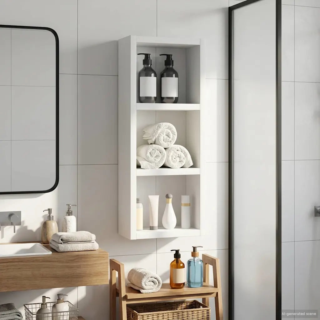 Armadio da bagno a muro con lo scaffale Bianco 20 x 10 x 50 cm 889279