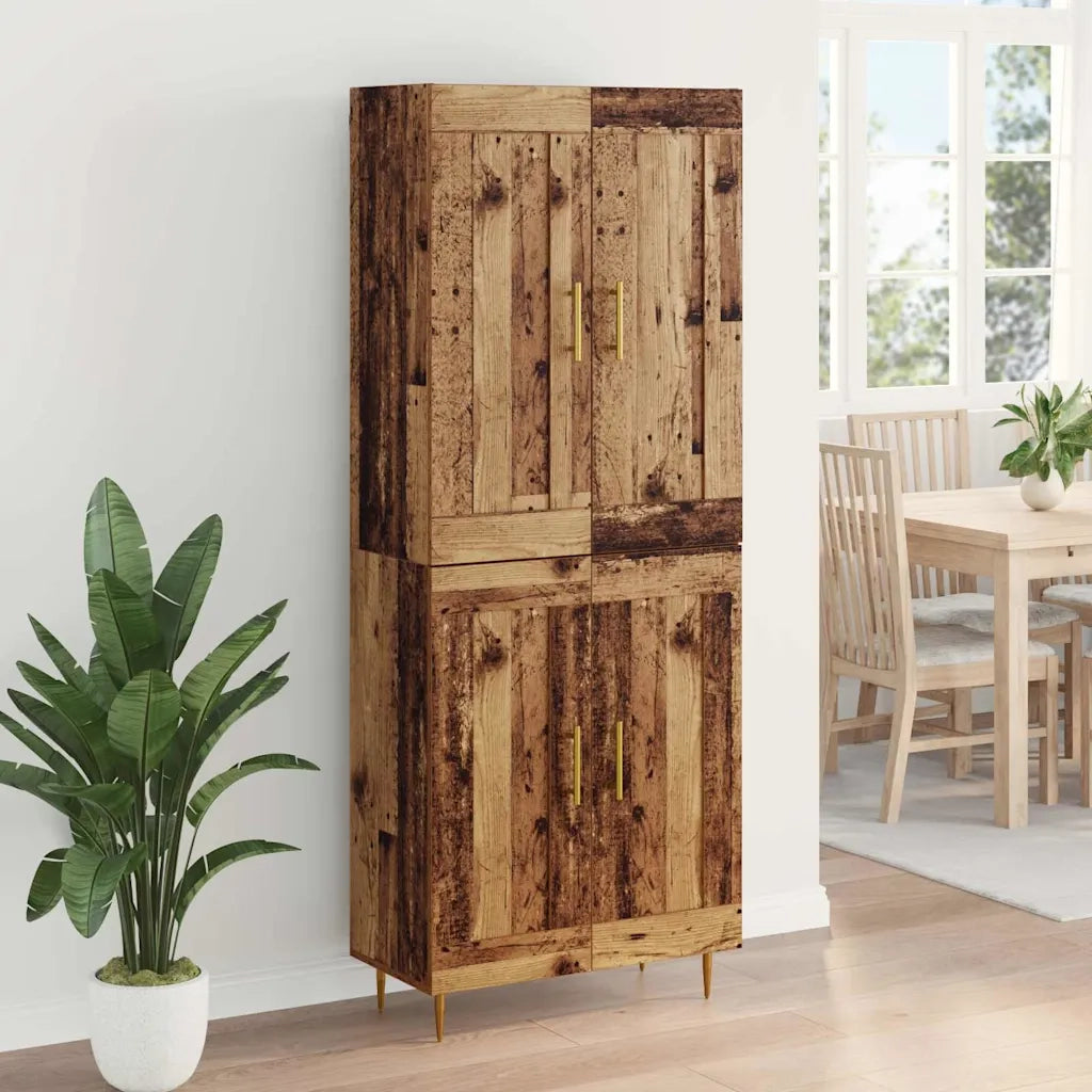 Credenza | Madia | Buffet da pranzo | Armadio da pranzo Legno vecchio 69,5 x 34 x 180 cm Legno multistrato