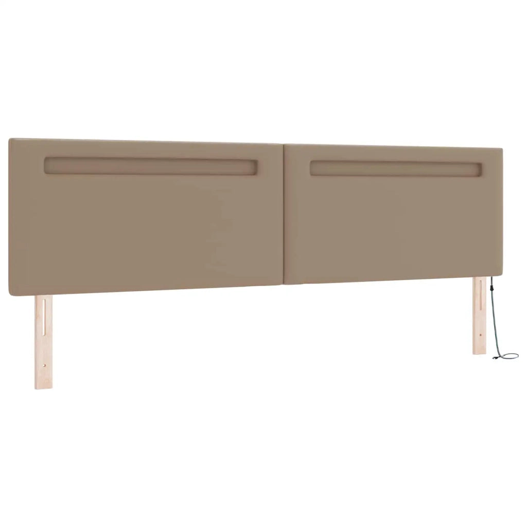 Letto a molle con led Cappuccino 200 x 200 cm Pelle sintetica 3339067