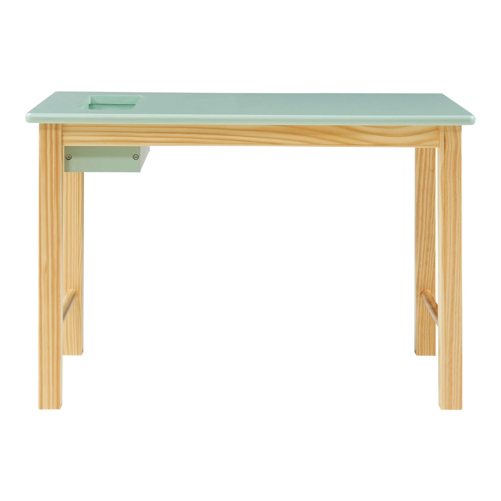 Set Skjåk Tavolo e Sedia per Bimbi - Legno Naturale / Menta Verde [en.casa]