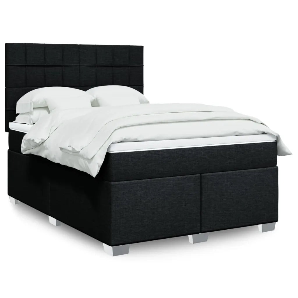 Giroletto a Molle con Materasso Nero 140x190 cm in Tessuto 3290485