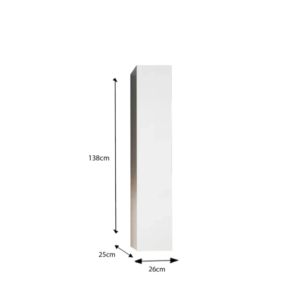 Mobile bagno sospeso VIENNA – 1 porta – Bianco lucido – Design moderno