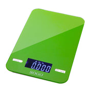 SOGO Bilancia da Cucina Elettronica 5kg Verde, Display LED, Funzione Tare, Design Compatto e Moderno