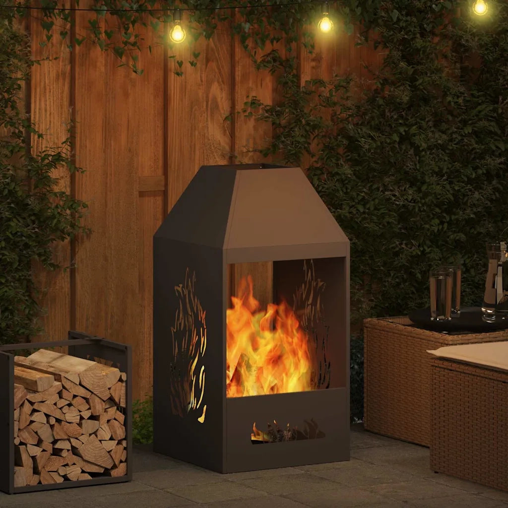 Focolare Nero 50 x 50 x 100 cm Acciaio CFW1465775