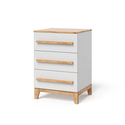 Vitalispa Cassettiera per camera da letto Bianco/Artisan 60 x 88 cm con 3 cassetti