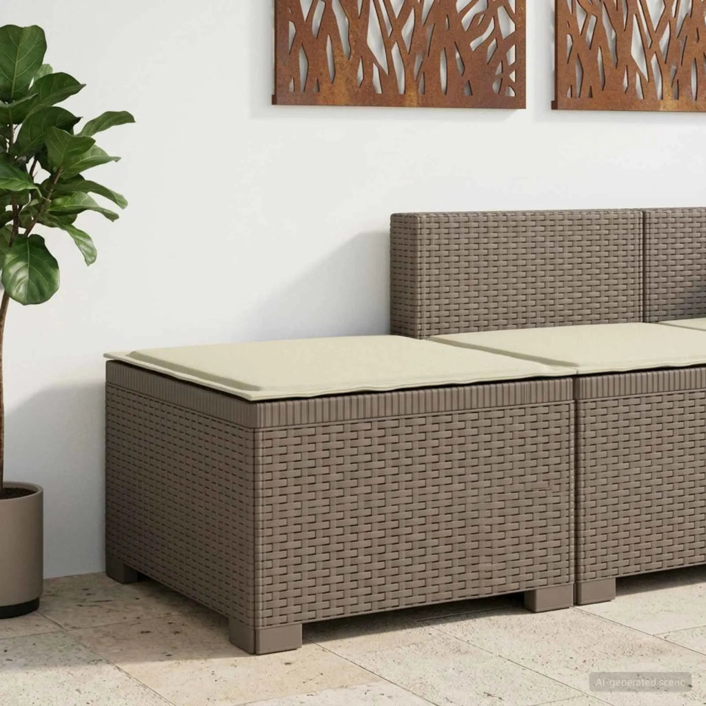 Divano da esterno-Divano da Giardino a 1 Posto con Cuscino Aspetto Rattan PP 162564
