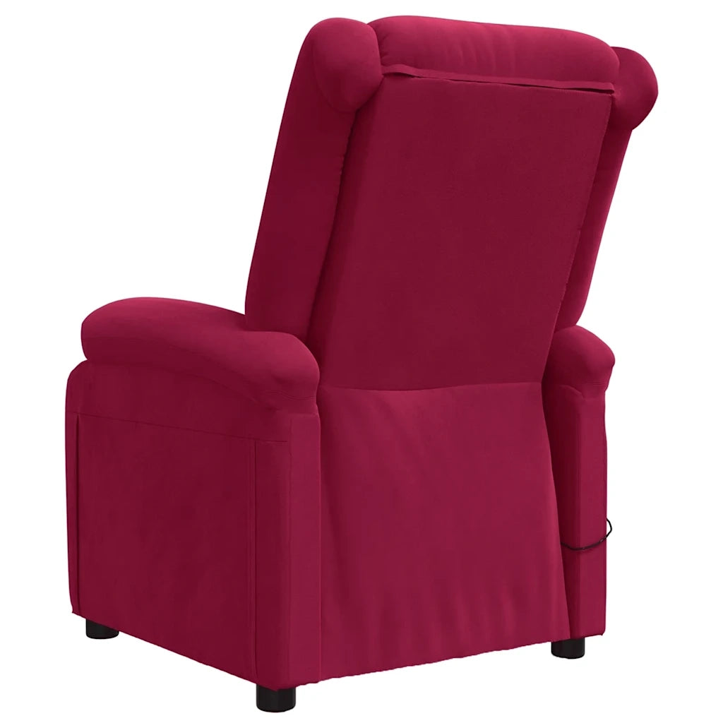 Poltrona Massaggiante Rosso Vino in Velluto 342415