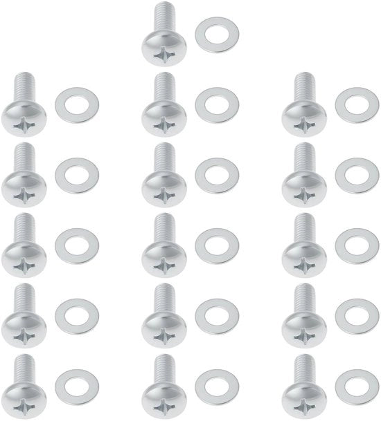 Montaggio TV per parete viti - 16 pezzi - M8x20mm - anelli - compatibile - nero.
