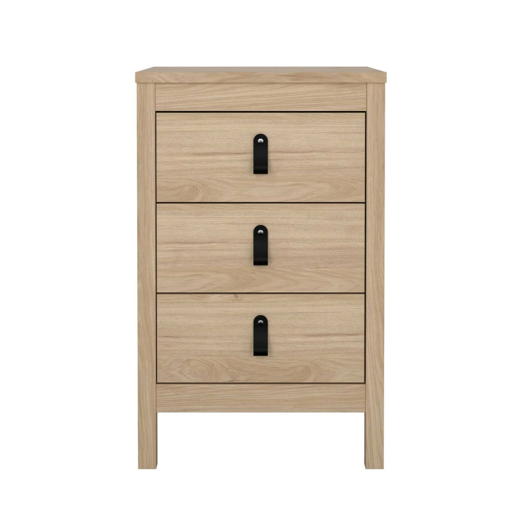 Comodino Lombardia, Comò basso, Tavolino da notte, Mensola da letto, 44x38 h70 cm, Rovere