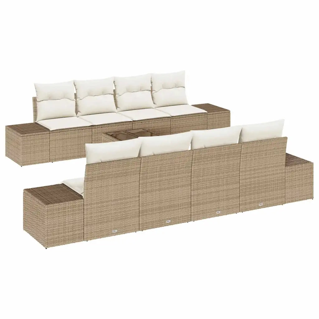 Set Divano da Giardino 8 pcs Beige e Crema polyrattan 3355660