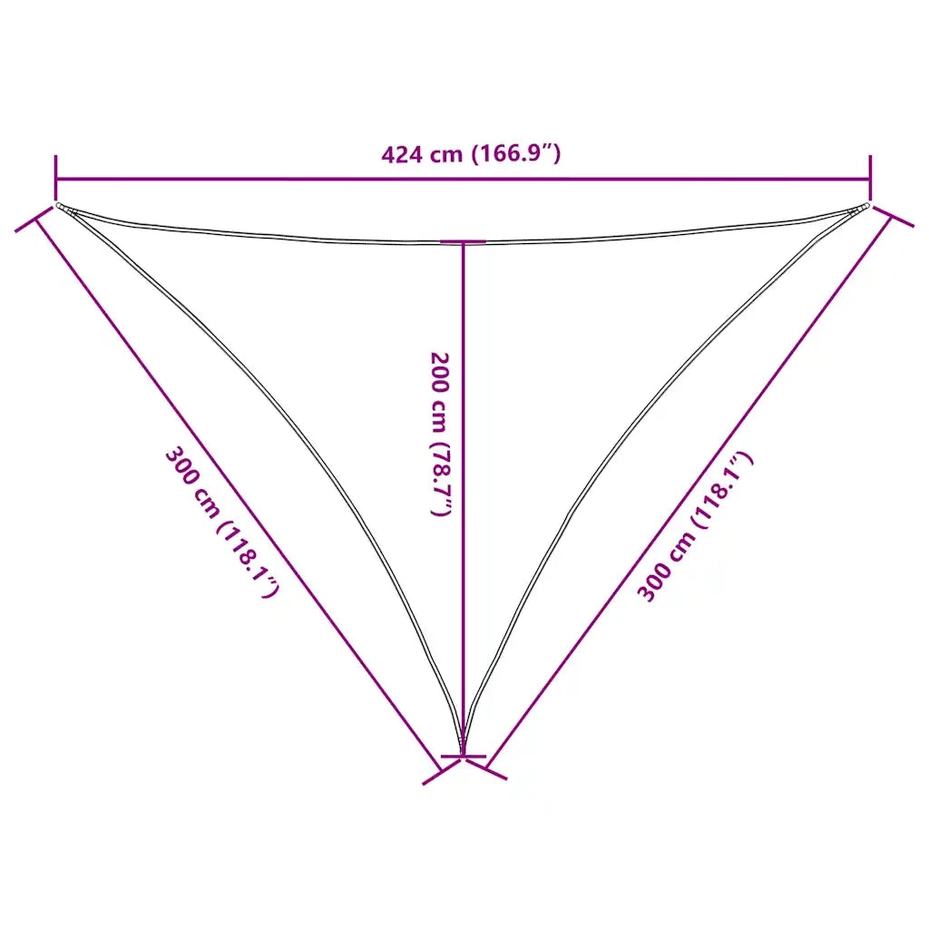 Parasole a Vela Tessuto Oxford Triangolare 3x3x4,24m Antracite 135117