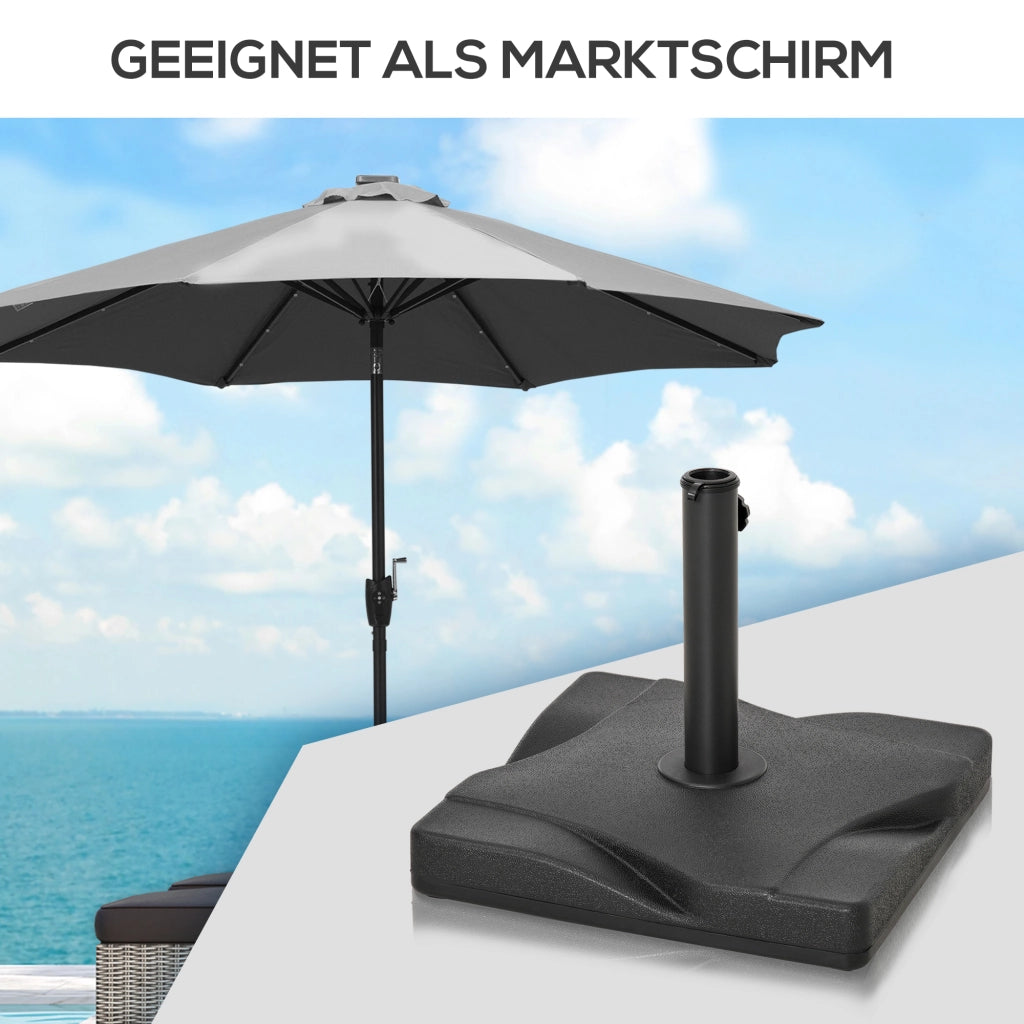 Sostegno per ombrellone 20 kg ¨C zephmum ¨C per asta 32/38/48 mm cemento 41.5x41.5 nero