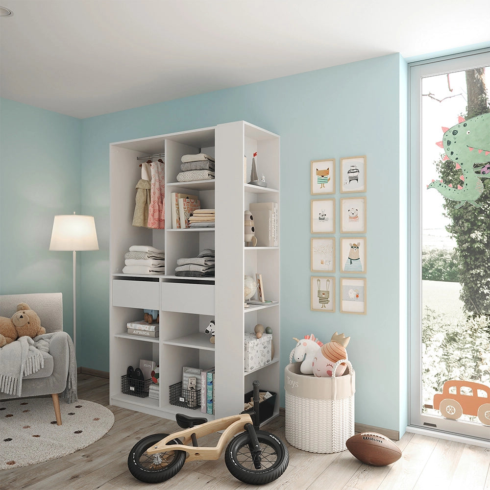 Armadio Elmo Bianco 50 x 200 cm Set di 2 Vicco