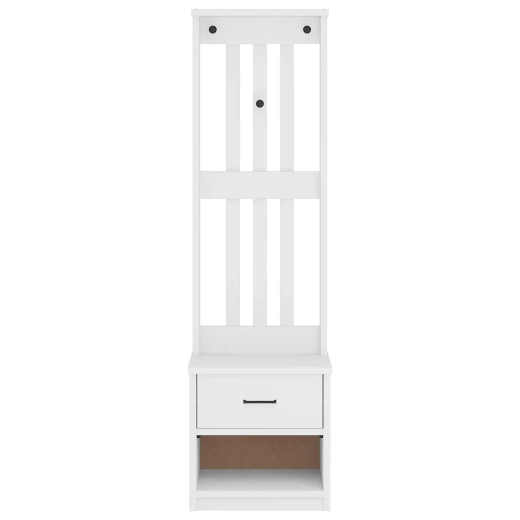 Albero da Ingresso SANDNES Bianco 45x40x159,5 cm Legno di Pino