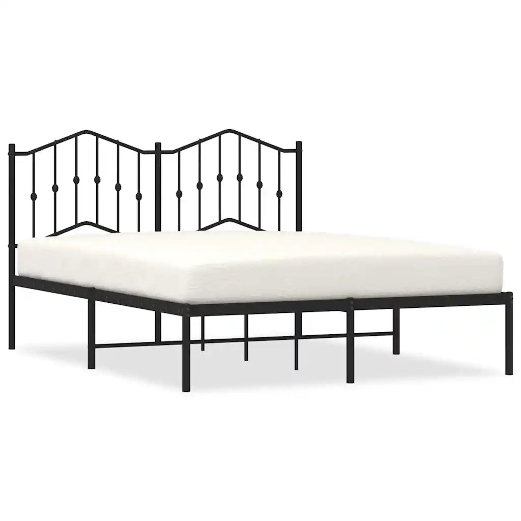 Giroletto con Testiera in Metallo Nero 150x200 cm 373791