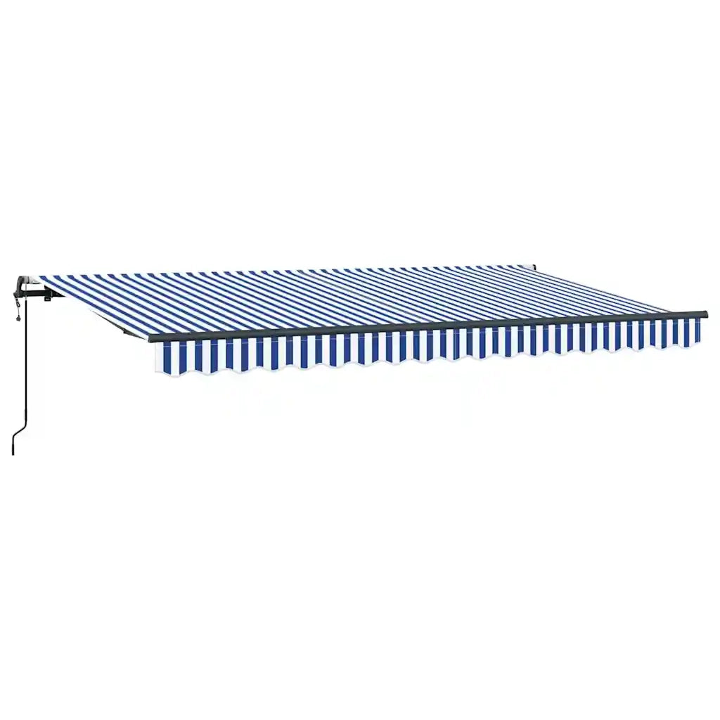 vidaXL Tenda Retrattile Blu e Bianco 400 x 200 cm