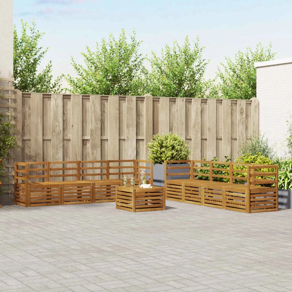 Set divani 9 pcs Naturale Legno di Acacia Massello 3374549