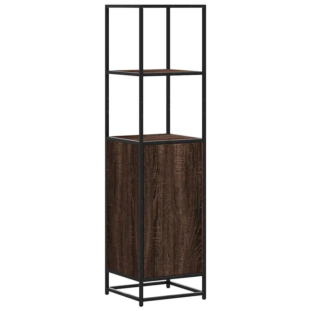 vidaXL Credenza Rovere Marrone 35,5x35x139cm Legno Multistrato Metallo