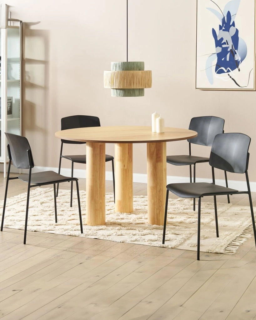 Set di 2 sedie da pranzo in plastica nero Design moderno e contemporaneo per la sala da pranzo