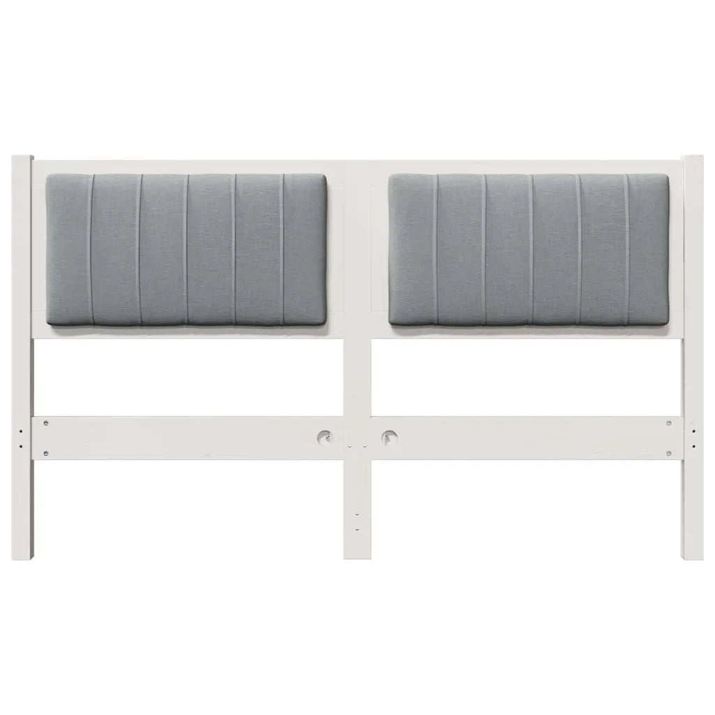 Testiera imbottita con testiera Bianco 140 cm Pino massello 879068