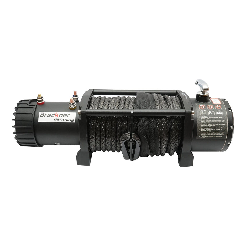 Verricello elettrico con telecomando 12V, 6,5hp, 6,1T (13500lbs) cavo sintetico 9x24m solenoide 400A Breckner Germany