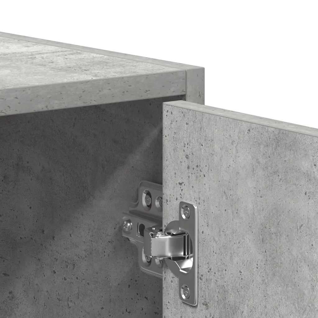 vidaXL Mobile da Bagno Grigio Cemento 30x30x183,5 cm Legno Multistrato