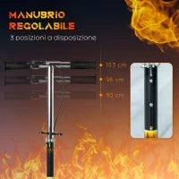 Monopattino per Bambini 7-14 Anni con Manubrio Regolabile su 3 Altezze, 86x35x93/98/103 cm, Nero