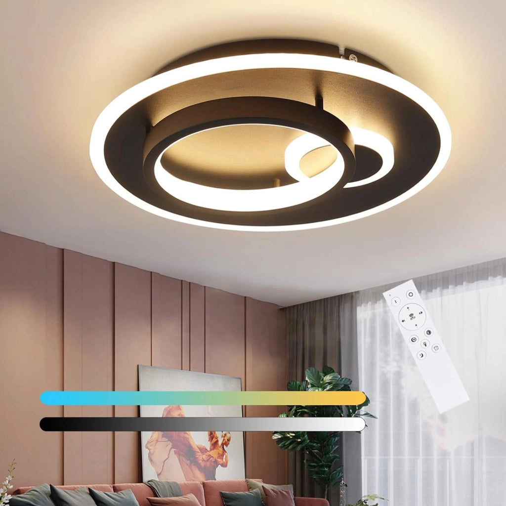 ZMH Lampada da soffitto plafoniera LED telecomando design moderno per soggiorno