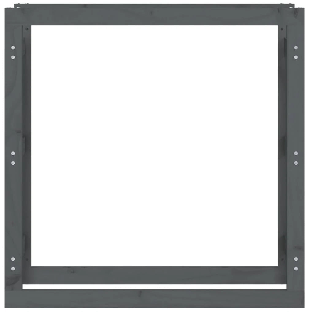 Portalegna portalegna organizer portaoggetti 100 x 25 x 100 cm legno di pino grigio 02_0045100