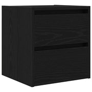 Comodino | Armadio da Notte | Mobiletto da notte a Muro Rovere Nero 38x34x40 cm