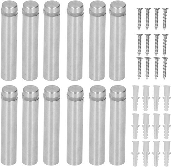 Viti a distanza 12 pezzi - Distanza di 12 x 60 mm - Materiale di alta qualità - Resistente alle abrasioni - Supporti di distanza in acciaio inossidabile