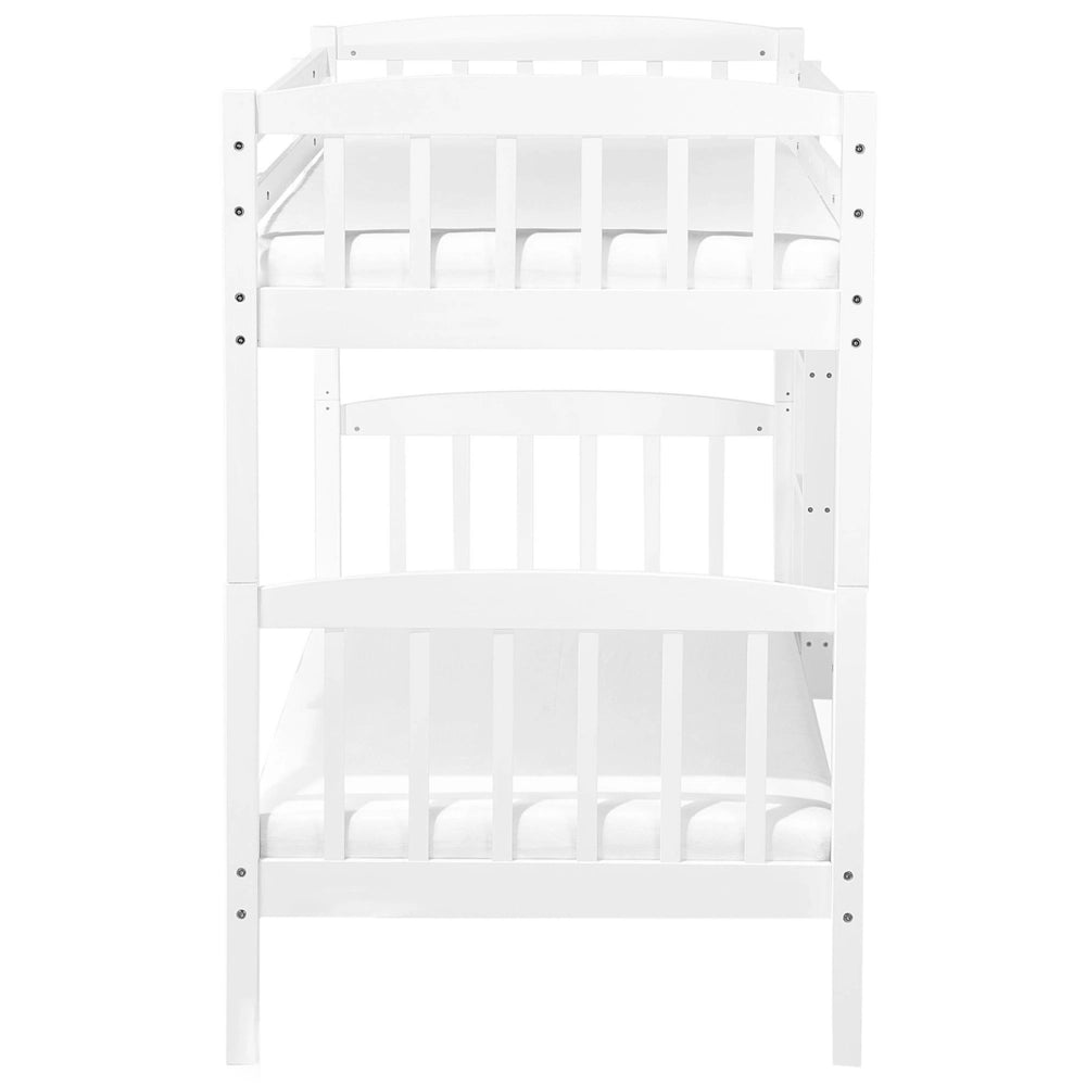 Letto a castello letto doppio in legno di pino bianco singola misura 90 x 200 per bambini in cameretta