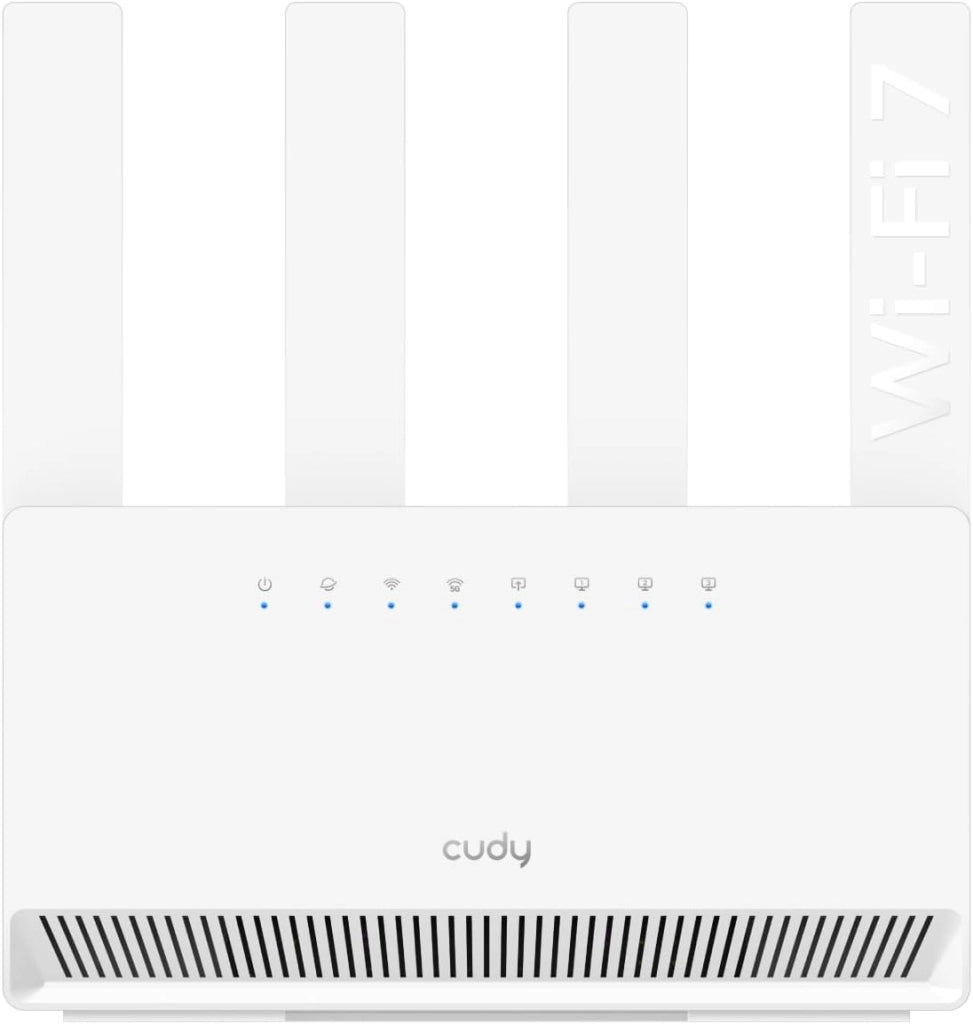 Router Cudy Dual Band BE3600 Wi-Fi 7 WR3600E 4 porte Gigabit, Quad Core 2.0 GHz, 4 antenne client e server VPN, supporto Cudy Mesh e APP, Cloud Control