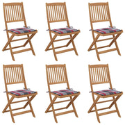 Sedie da Giardino Pieghevoli 6 pz con Cuscini Massello Acaciacod mxl 117637