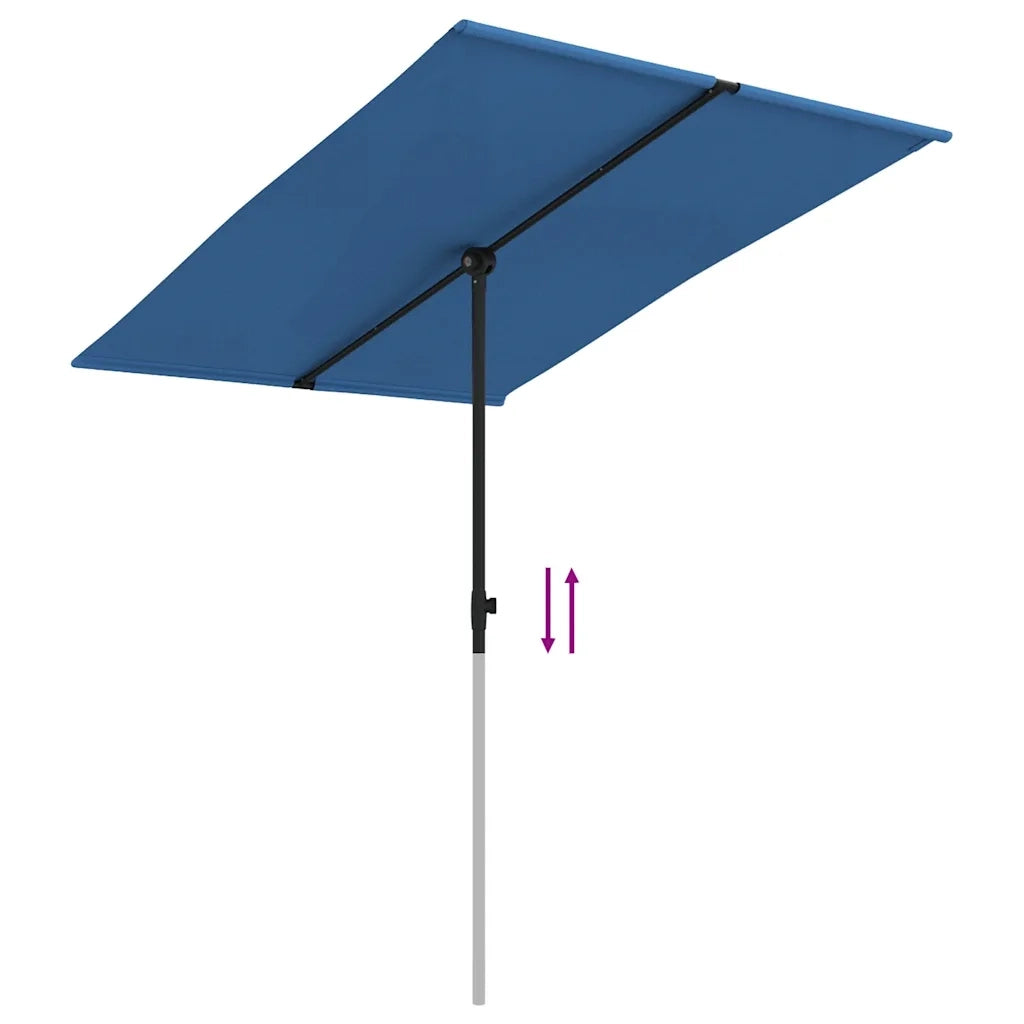 Ombrellone da Giardino-Ombrello da Balcone con Palo in Alluminio 2x1,5 m Azzurro