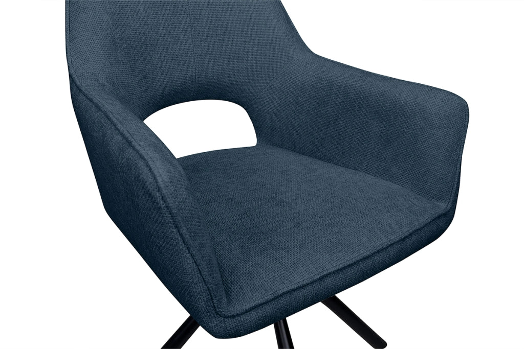 Sedia ufficio in tessuto, poltrona girevole blu – Alba