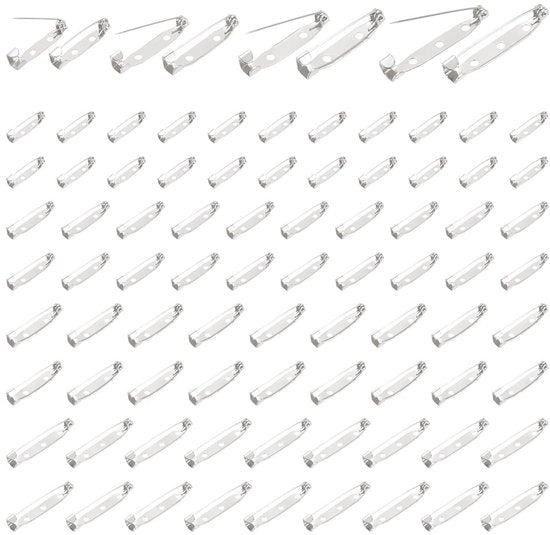 Brochetti di sicurezza 200 pezzi - Chiusure di sicurezza - 4 misure 20/25/30/35 mm - Color argento - Accessori per abbigliamento uomo/donna - Fai da te - Aggeggi per cucito - Aghi di sicurezza