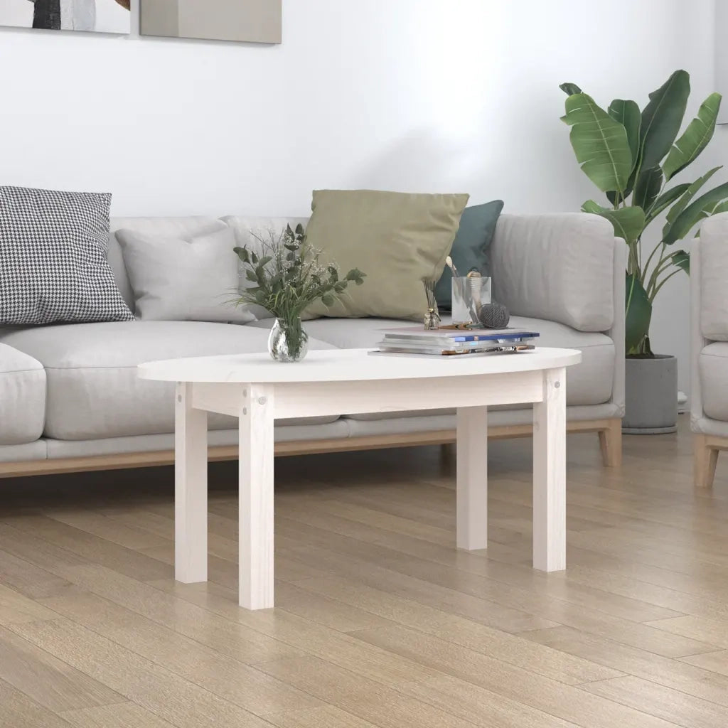 Tavolino da salotto | Tavolino da caff¨¨ | Tavolino da Soggiorno Bianco 80x40x35 cm Legno Massello di Pino