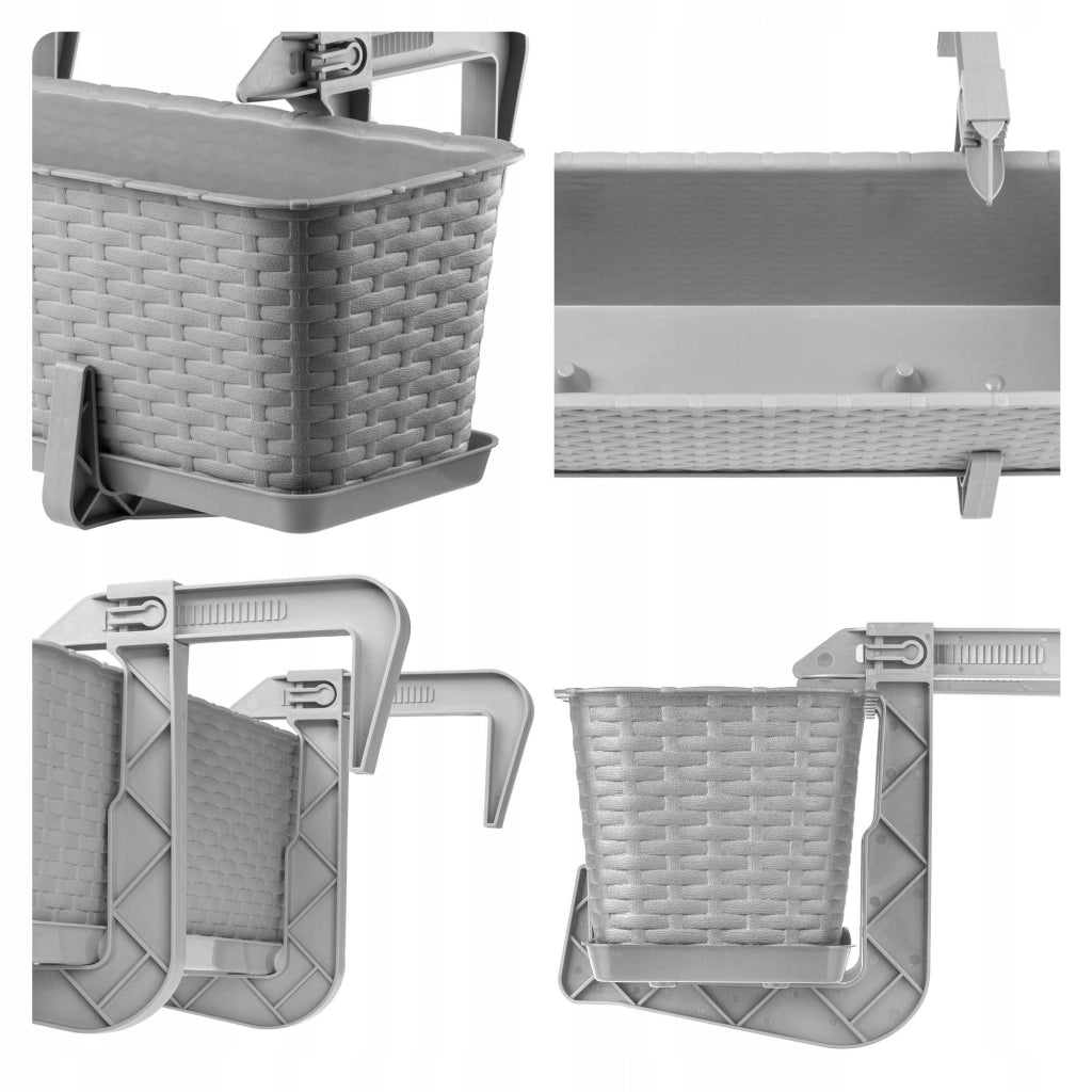 KADAX Supporto per vasi da fiori da balcone, 40 cm, 4 pezzi