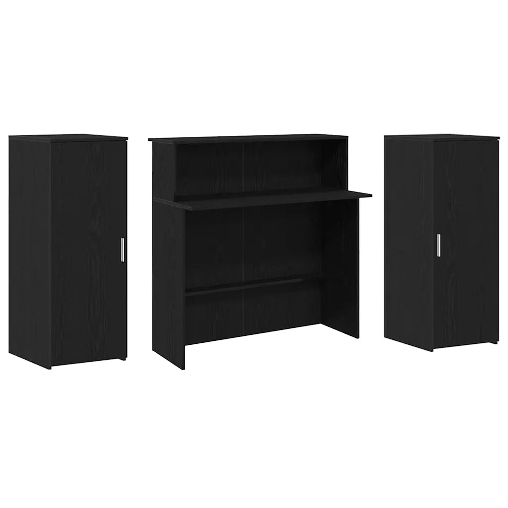 Scrivania per Reception Rovere Nero 180x50x103,5 cm in Legno di Argilla 3324206