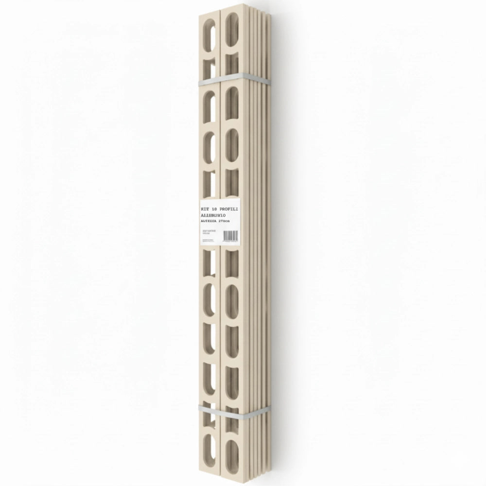 Profili in alluminio verniciato colore bianco antico 123 a l per finitura parete proangle *** pezzi 10 pz, confezione 1