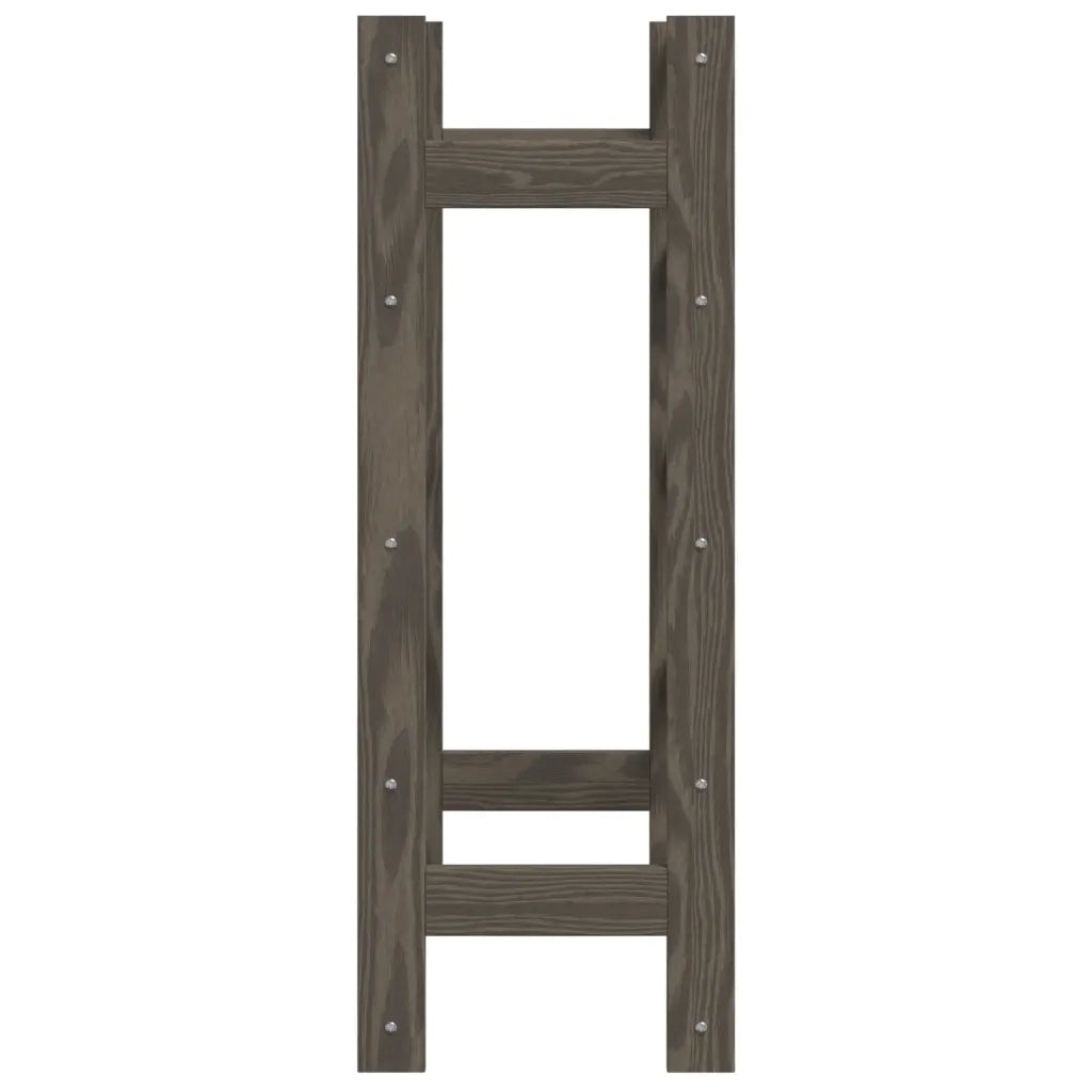 Portabottiglie per 20 Bottiglie Grigio Legno Massello di Pino 373379